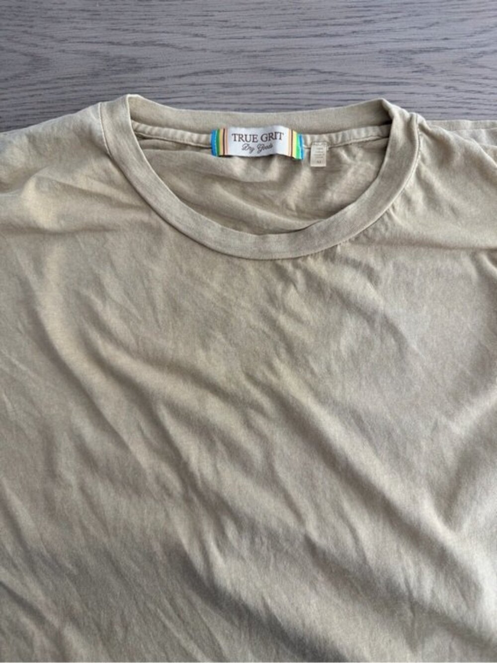 True Grit Men’s Beige Crew Neck Short Sleeve Tee
